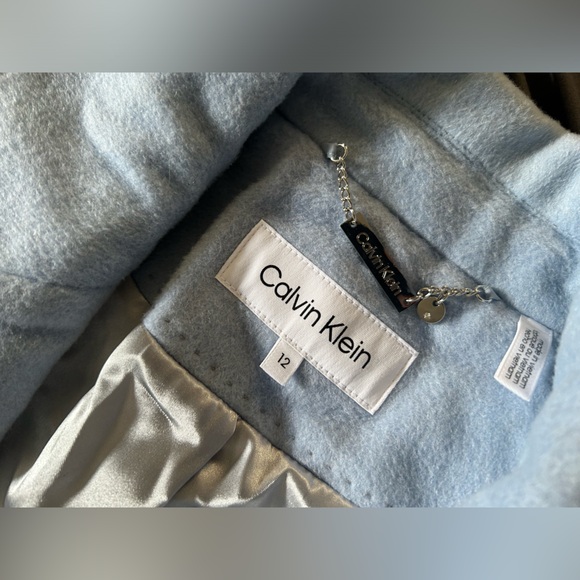 New with tags! Powder Blue Calvin Klein Pea Coat Size 12 - Picture 10 of 11